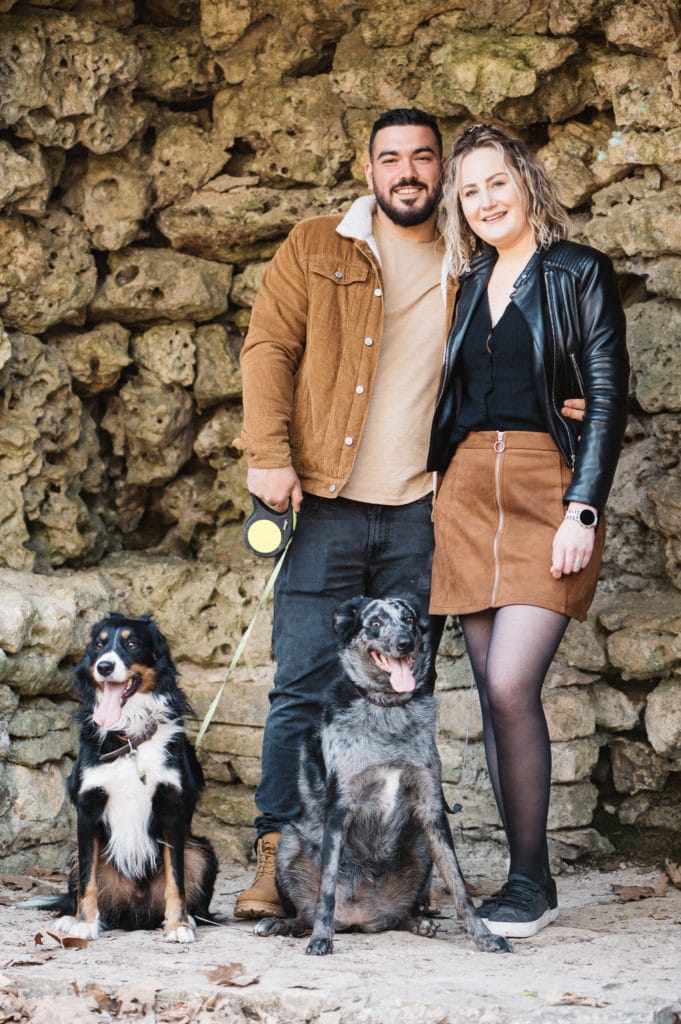 photo en couple avec ses chiens - Sonia Blanc Photographe (33)