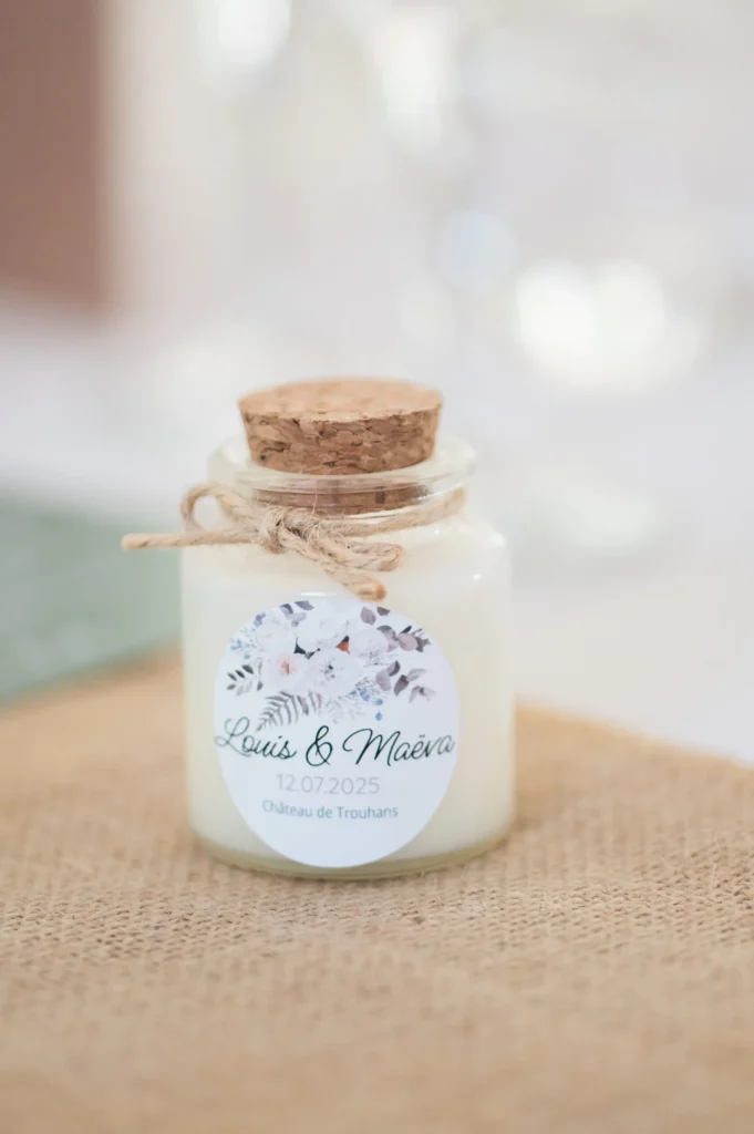 cadeau invité bougie mariage